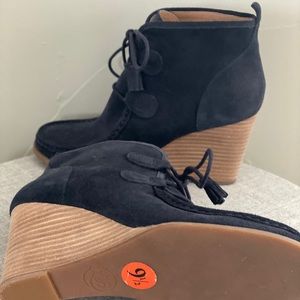 Lucky Brand Suede Wedge Ankle Bootie